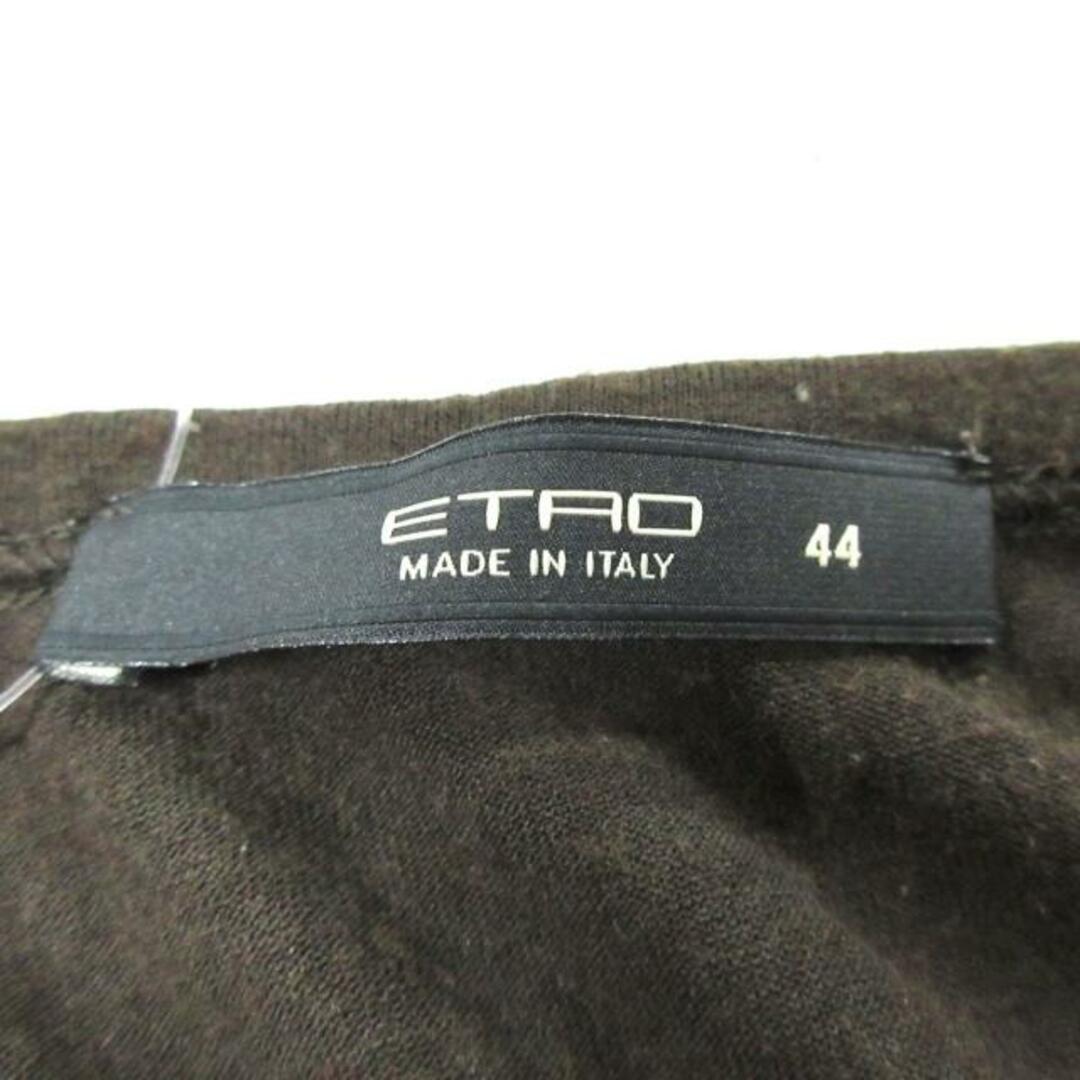 ETRO(エトロ)のETRO(エトロ) 長袖Tシャツ サイズ44 L レディース - ダークブラウン××白マルチ クルーネック/イヌ レディースのトップス(Tシャツ(長袖/七分))の商品写真