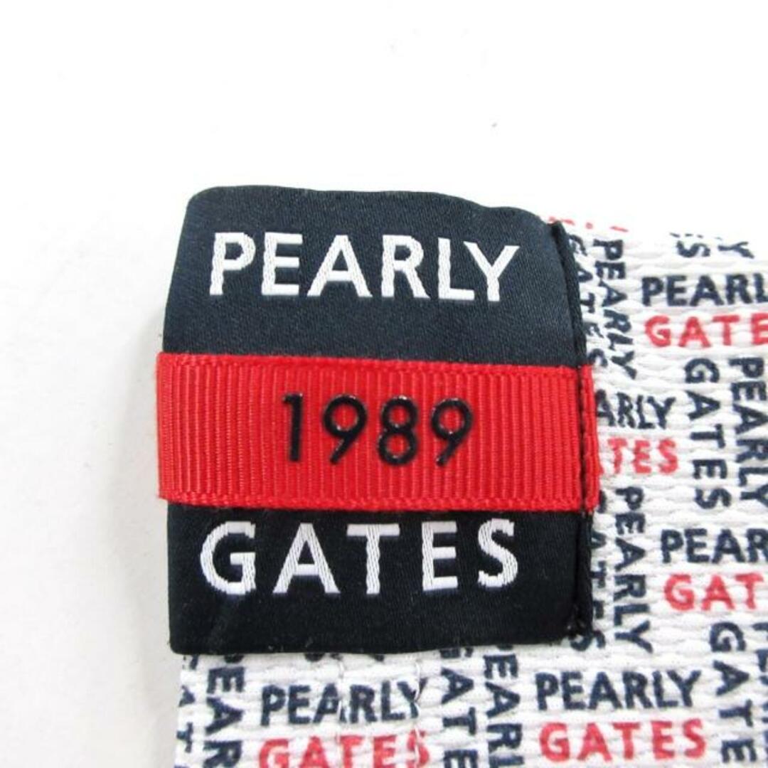 PEARLY GATES(パーリーゲイツ)のPEARLY GATES(パーリーゲイツ) 半袖カットソー サイズ5 XL メンズ美品  - 白×黒×レッド ハイネック メンズのトップス(Tシャツ/カットソー(半袖/袖なし))の商品写真