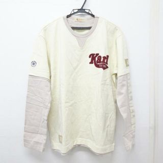 カールヘルム(Karl Helmut)のKarlHelmut(カールヘルム) 長袖Tシャツ サイズL メンズ美品  - アイボリー×パープル×ボルドー クルーネック(Tシャツ/カットソー(七分/長袖))