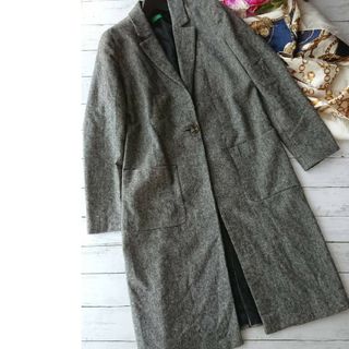 ユナイテッドカラーズオブベネトン(UNITED COLORS OF BENETTON.)の美品！UNITEDCOLORSOFNETTON☆ミックスツイード×ロングコート(ロングコート)