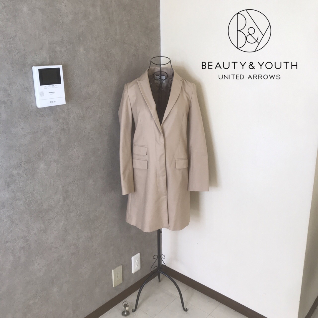 BEAUTY&YOUTH UNITED ARROWS(ビューティアンドユースユナイテッドアローズ)のビューティーアンドユース♡1度着用　チェスターコート レディースのジャケット/アウター(チェスターコート)の商品写真