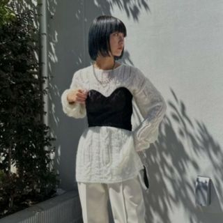 アメリヴィンテージ(Ameri VINTAGE)のAmeri LOW GAUGE COLOR KNIT TOP　ニット美品(ニット/セーター)