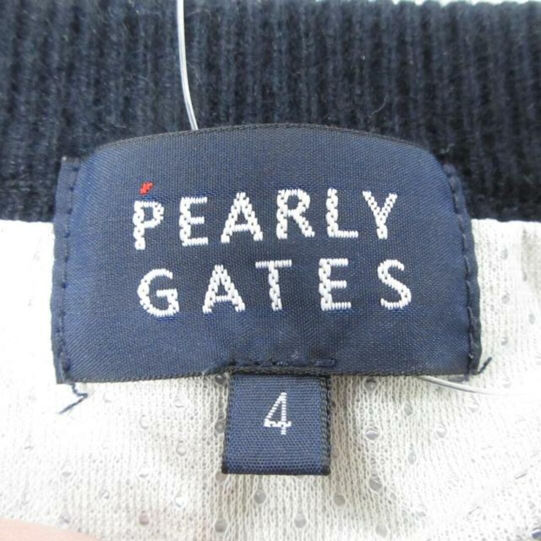 PEARLY GATES(パーリーゲイツ)のPEARLY GATES(パーリーゲイツ) 長袖セーター サイズ4 XL メンズ - 黒×白×ピンク 長袖/ボーダー メンズのトップス(ニット/セーター)の商品写真