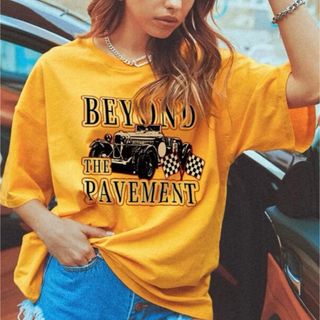 シーイン(SHEIN)のSHEIN Tシャツ　イエロー(Tシャツ(半袖/袖なし))