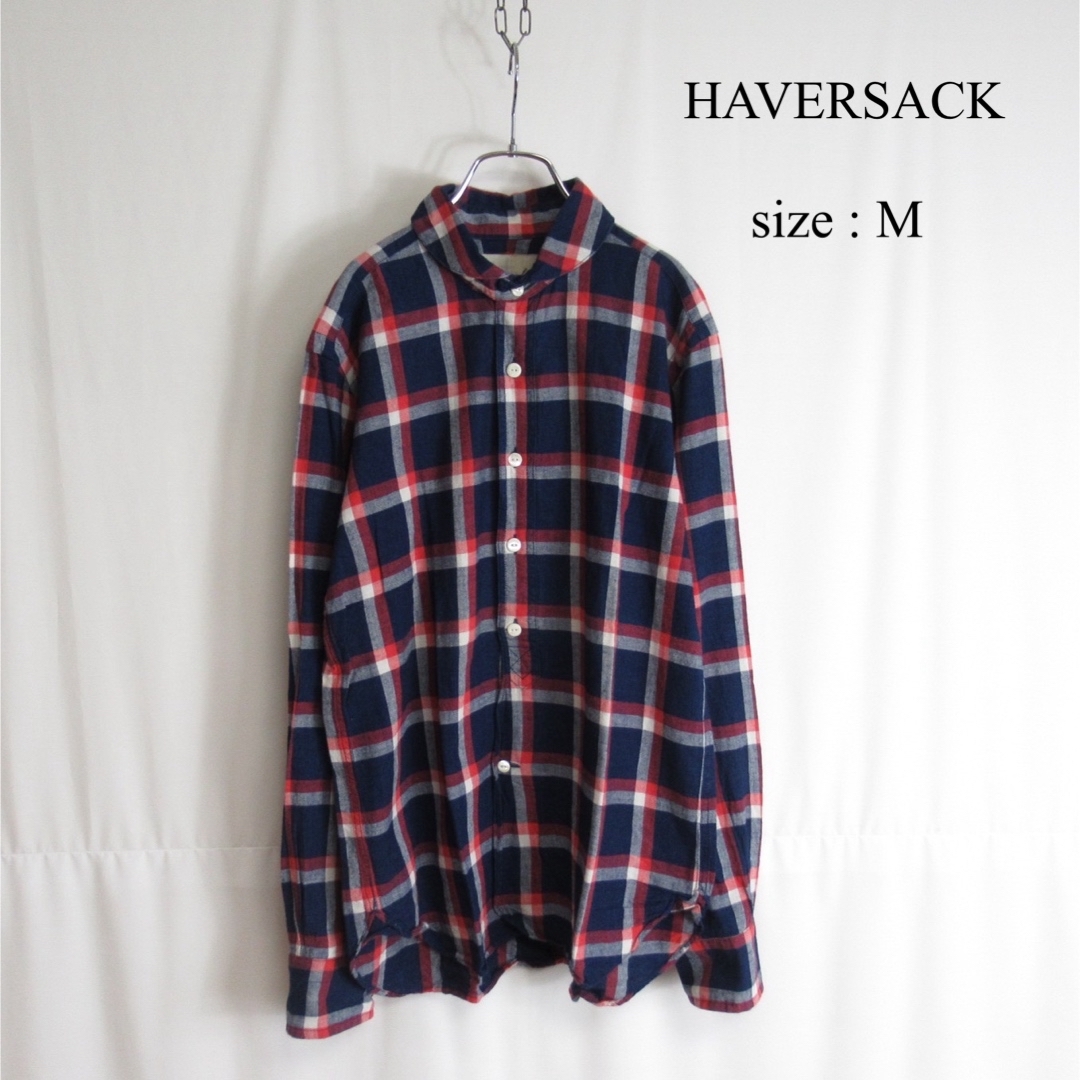 HAVERSACK(ハバーサック)のHAVERSACK ブリティッシュ オフィサー シャツ チェック柄 トップス M メンズのトップス(シャツ)の商品写真