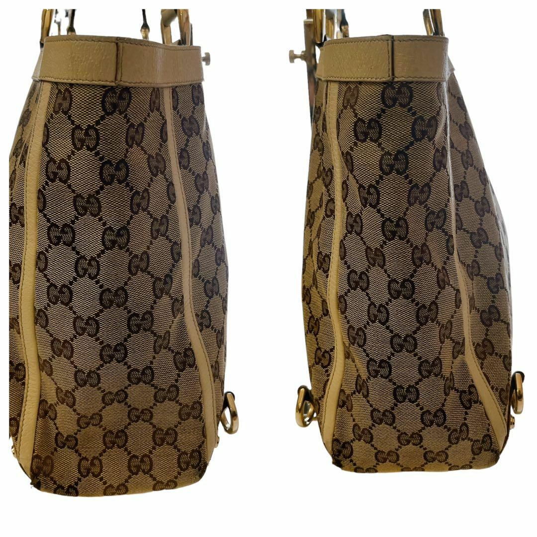 Gucci(グッチ)のグッチ GG柄 トートバッグ マグネットボタン ベージュ系 保存袋付き レディースのバッグ(トートバッグ)の商品写真