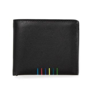 ポールスミス(Paul Smith)の【新品未使用】 PS Paul Smith ポールスミス 二つ折り財布 WALLET BFOLD STRIPE メンズ レザー 6600APSSTR 【BLACK】(長財布)