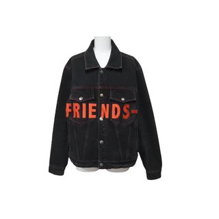 VLONE ヴィーロン デニムジャケット FRIENDS A$AP BARI 刺繍ロゴ レッド ブラック コットン サイズM 美品 中古 61053(その他)