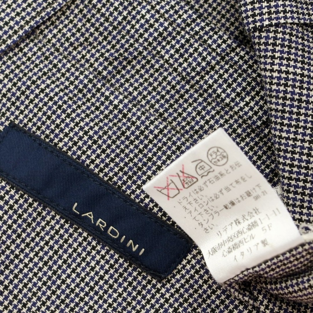 LARDINI(ラルディーニ)の【中古】ラルディーニ LARDINI コットン ハウンドトゥース ベスト カジュアル系ジレ ダークネイビーxホワイト【サイズ42】【メンズ】 メンズのトップス(ベスト)の商品写真