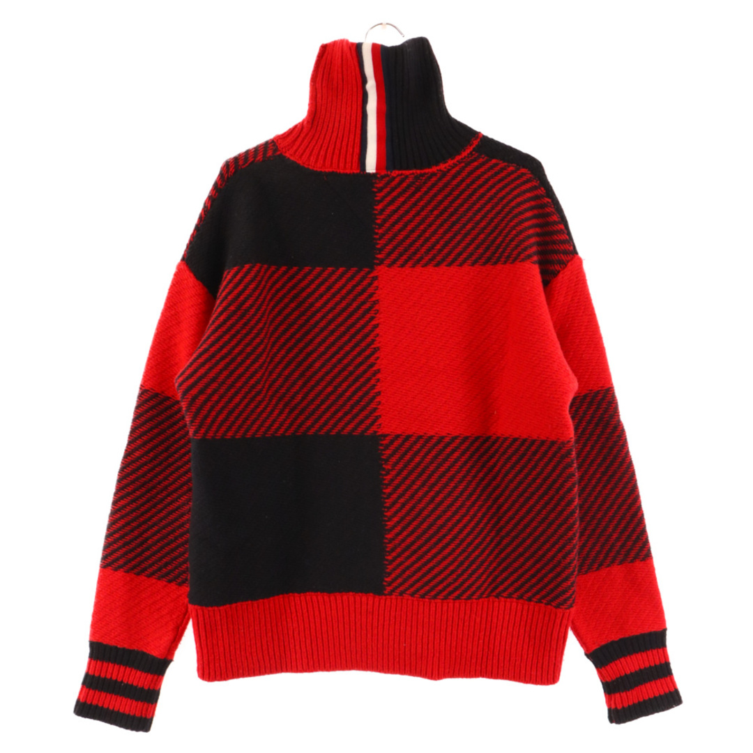 TOMMY HILFIGER(トミーヒルフィガー)のTOMMY HILFIGER トミーヒルフィガー ハイネック チェック柄 ニットセーター 6800321588 長袖 レッド/ブラック メンズのトップス(ニット/セーター)の商品写真