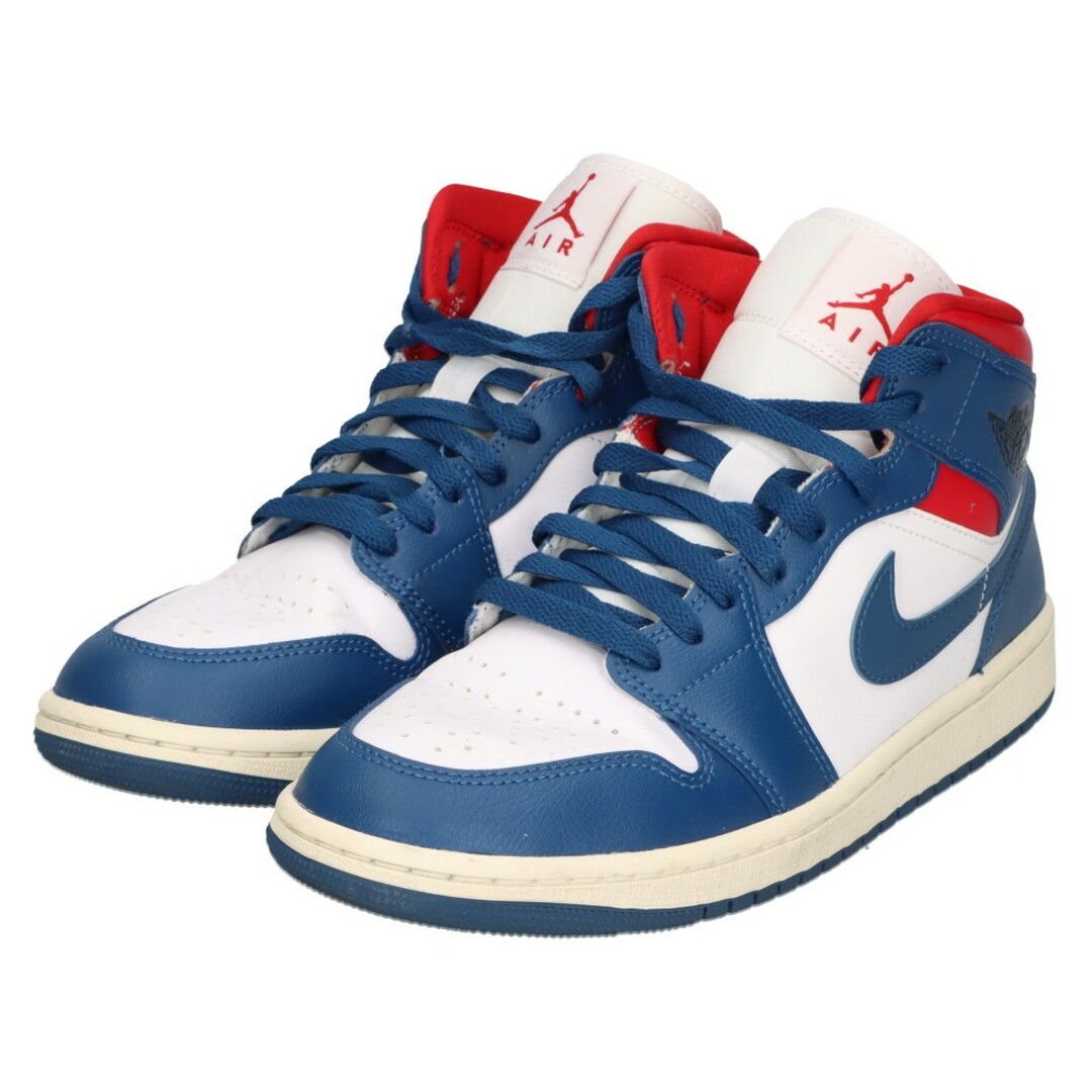 NIKE(ナイキ)のNIKE ナイキ WMNS AIR JORDAN 1 MID FRENCH BLUE ウィメンズエアジョーダン1 ミッドフレンチ ブルー ミッドカットスニーカー ブルー/レッド US8.5/25.5cm BQ6472-146 メンズの靴/シューズ(スニーカー)の商品写真