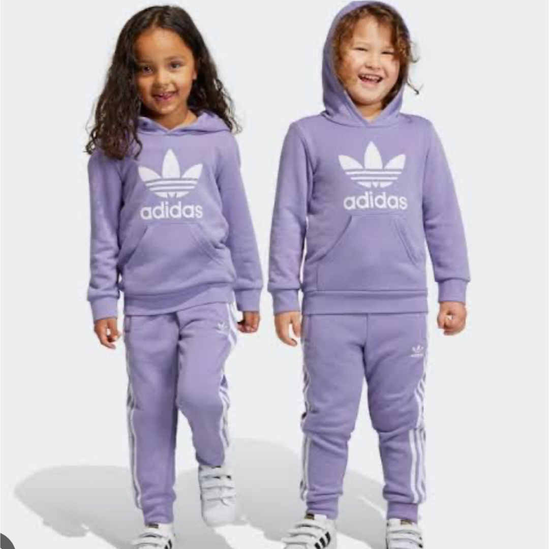 adidas(アディダス)のadidas セットアップ　キッズ　パープル　120 キッズ/ベビー/マタニティのキッズ服女の子用(90cm~)(その他)の商品写真