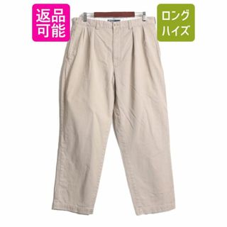 ラルフローレン(Ralph Lauren)の90s ポロ ラルフローレン コットン チノ パンツ メンズ 35 30 / 90年代 POLO チノパン ストレート スラックス ポロチノ 2タック ベージュ(チノパン)