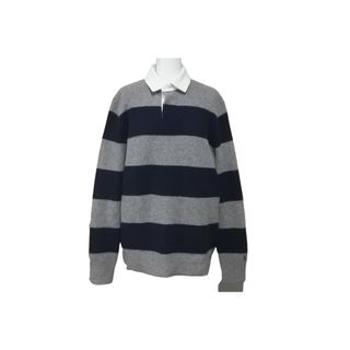 ポロラルフローレン(POLO RALPH LAUREN)のPOLO RALPH LAUREN ポロラルフローレン ニット ボーダー グレー ネイビー ウールカシミヤ混 サイズXS 美品 中古 60719(ニット/セーター)