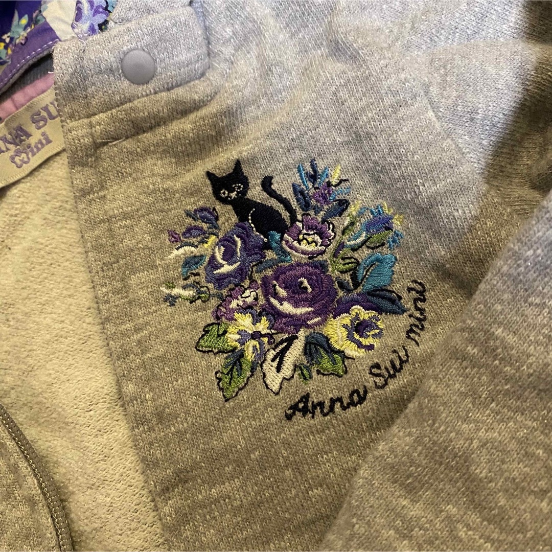 ANNA SUI mini(アナスイミニ)のアナスイミニ ANNASUI mini 90 ネコ耳フード 裏チェック パーカー キッズ/ベビー/マタニティのキッズ服女の子用(90cm~)(ジャケット/上着)の商品写真