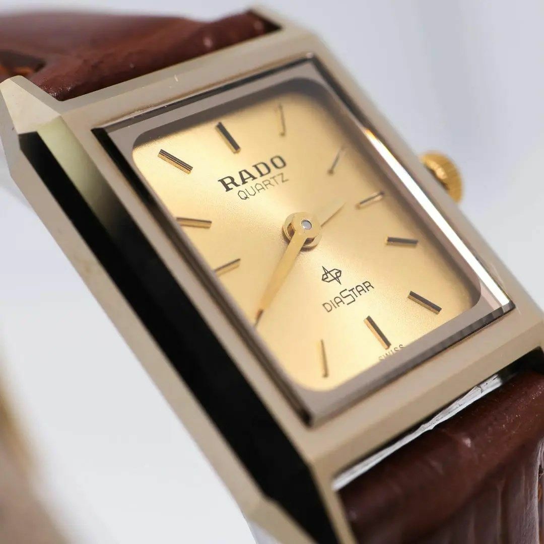 RADO(ラドー)の《美品》RADO DIASTAR 腕時計 ゴールド レディース レザー レア u レディースのファッション小物(腕時計)の商品写真