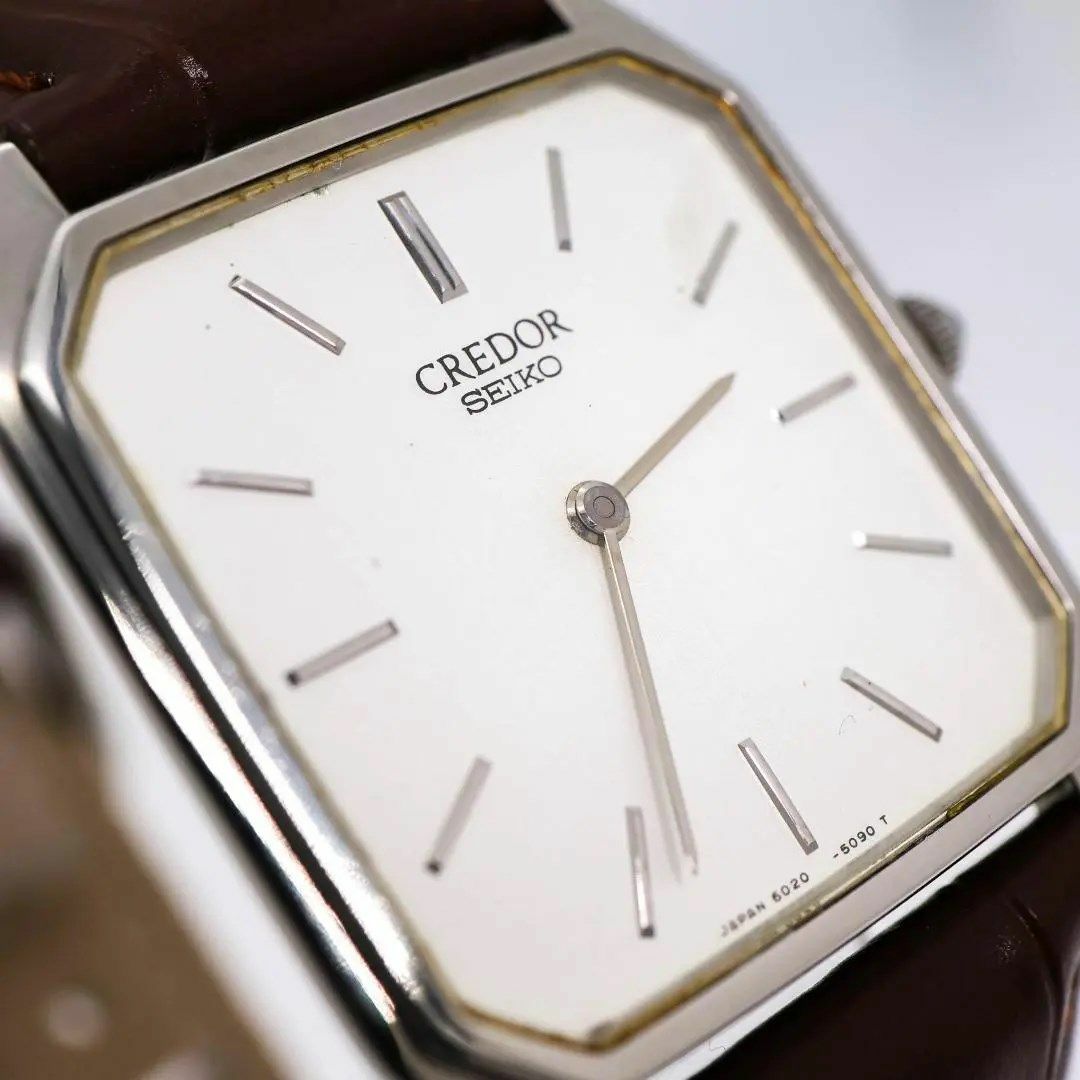 SEIKO(セイコー)の《希少》SEIKO CREDOR 腕時計 シルバー レザー ヴィンテージ r メンズの時計(腕時計(アナログ))の商品写真