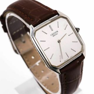 セイコー(SEIKO)の《希少》SEIKO CREDOR 腕時計 シルバー レザー ヴィンテージ r(腕時計(アナログ))