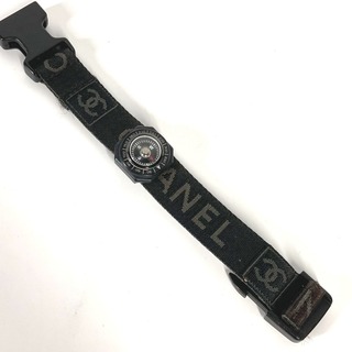 シャネル(CHANEL)のシャネル CHANEL 方位磁石 スポーツ CC ココマーク アクセサリー ブレスレット ナイロン ブラック(ブレスレット/バングル)