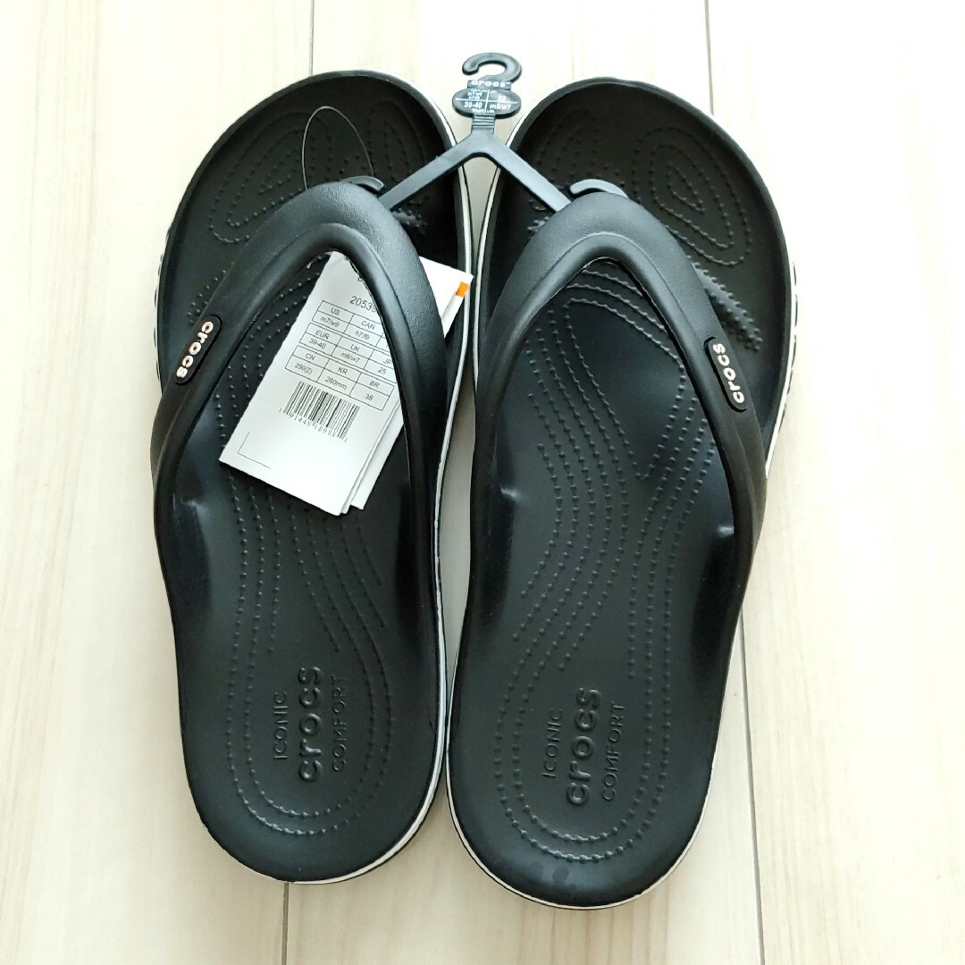 最終値下げ【新品未使用】CROCS 25cmビーチサンダル ブラック