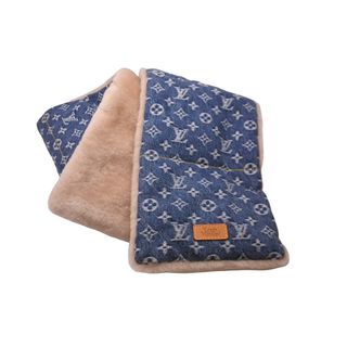 ルイヴィトン(LOUIS VUITTON)の極美品 LOUIS VUITTON ルイ ヴィトン × NIGO ニゴー コラボ マフラー MP2703 エシャルプ シアリング モノグラムデニム 中古 60564(マフラー/ショール)