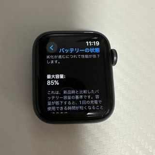 アップルウォッチ(Apple Watch)のApplewatch5 40mm GPSモデル グレイ バッテリー容量85%(その他)