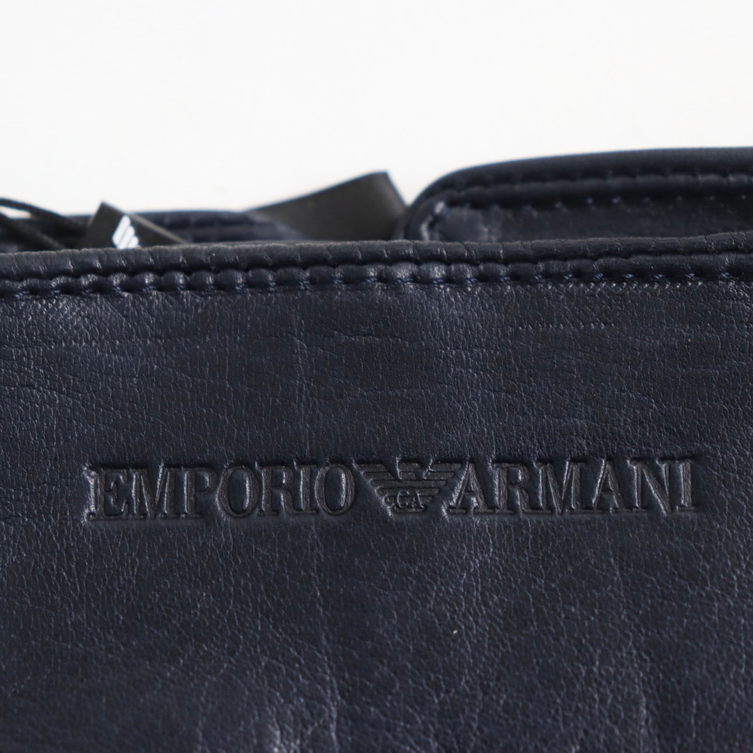 Emporio Armani(エンポリオアルマーニ)の未使用品 Emporio Armani エンポリオアルマーニ 624139 ラムレザー 黒タグ ロゴ入り 手袋 グローブ ネイビー S イタリア製 正規品 メンズ メンズのファッション小物(手袋)の商品写真