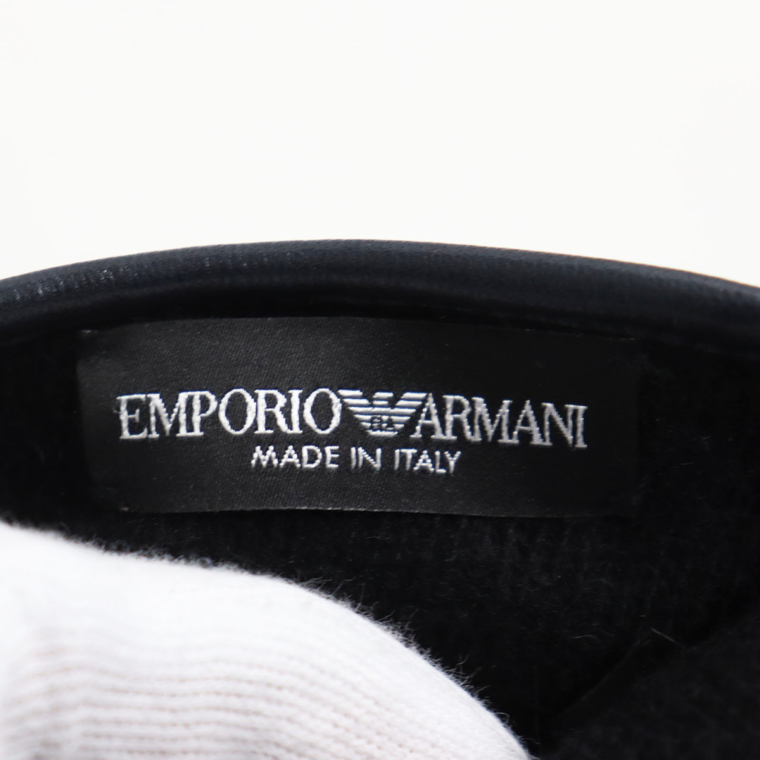 Emporio Armani(エンポリオアルマーニ)の未使用品 Emporio Armani エンポリオアルマーニ 624139 ラムレザー 黒タグ ロゴ入り 手袋 グローブ ネイビー S イタリア製 正規品 メンズ メンズのファッション小物(手袋)の商品写真