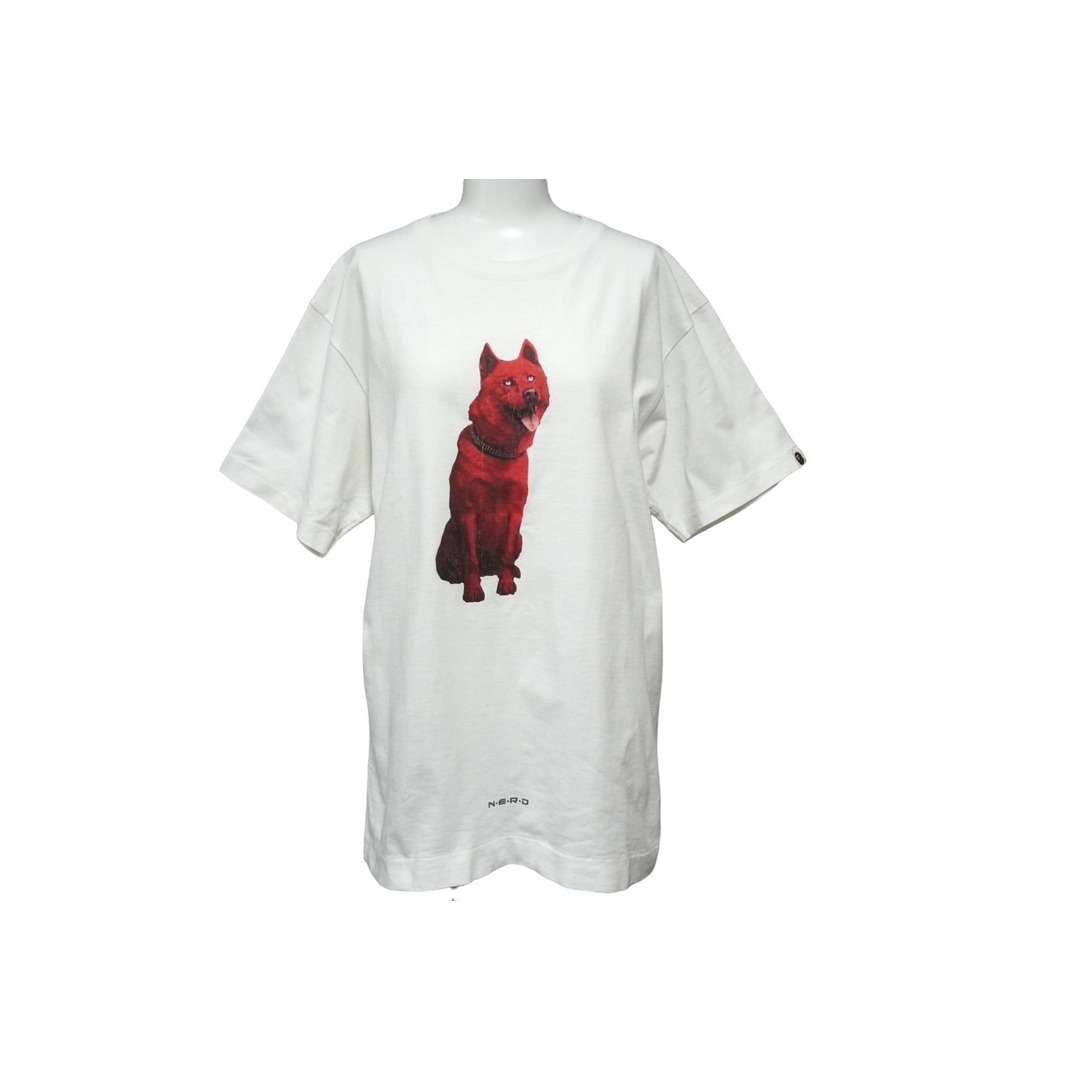 A BATHING APE(アベイシングエイプ)のA BATHING APE アベイシングエイプ 半袖Ｔシャツ NERD Pharrell ファレル サイズM ホワイト 美品 中古 60802 レディースのトップス(Tシャツ(半袖/袖なし))の商品写真