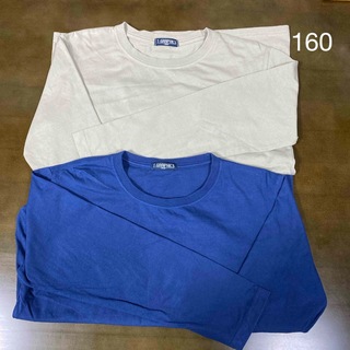 マックハウス(Mac-House)のT-GRAPHICS 160 ベージュ ブルー 長袖 Tシャツ(Tシャツ/カットソー)