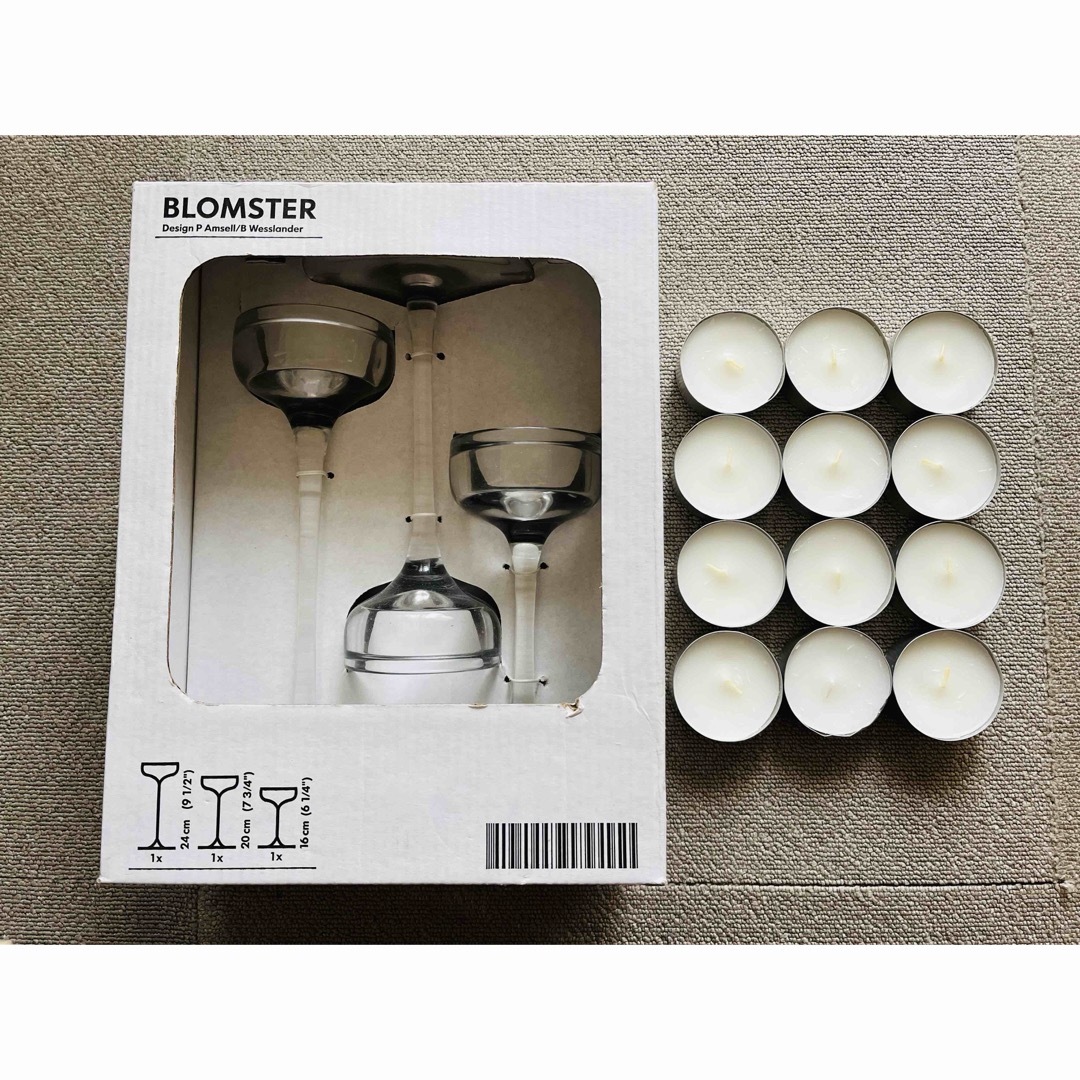 IKEA(イケア)の【新品・未使用】IKEA BLOMSTER キャンドルホルダー3本セット ハンドメイドのインテリア/家具(アロマ/キャンドル)の商品写真