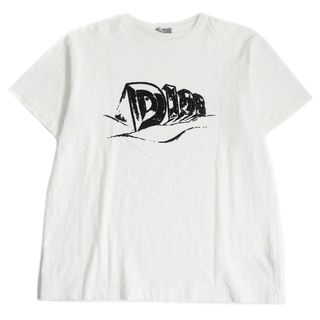 ディオールオム(DIOR HOMME)の美品 DIOR ディオール オム 23AW 393J696A0849 スラブコットン クルーネック ロゴ入り 半袖Ｔシャツ ホワイト XL イタリア製 正規品(Tシャツ/カットソー(半袖/袖なし))