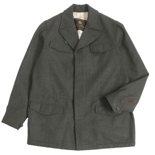 ロロピアーナ(LORO PIANA)の極美品 Loro Piana ロロピアーナ ウール×カシミヤ フライフロント スウェードレザー使い ミドルコート カーキ系 S イタリア製 正規品 メンズ(その他)