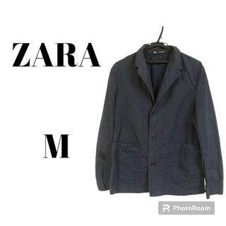 ザラ(ZARA)のZARA ザラ　ジャケット　オール　紺　無地　大きめ　ゆったり　作業服　カーゴ(テーラードジャケット)