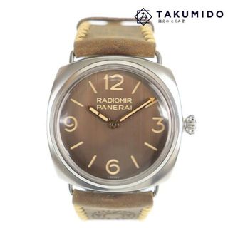 パネライ(PANERAI)のパネライ メンズ腕時計 ラジオミール アイリーン PAM01243 手巻き 中古 ブラウン文字盤 レザー PANERAI 【中古】 | ウォッチ シンプル ビジネス 茶 ファッション ブランド小物 ランクSA(腕時計(アナログ))