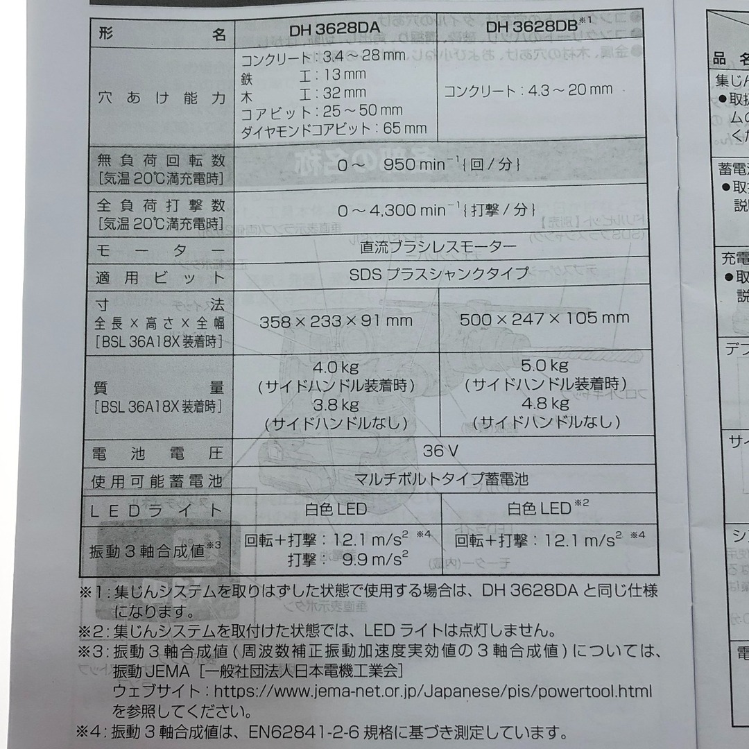 □□HiKOKI ハイコーキ コードレスロータリハンマドリル 36V DH3628DA グリーン インテリア/住まい/日用品の文房具(その他)の商品写真