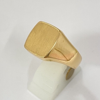 美品　K18　印台　ゴールド　デザイン リング 指輪 メンズ　14.3ｇ　