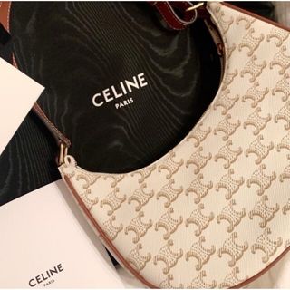 セリーヌ(celine)のトリオンフキャンバス AVAバッグ / キャンバス ＆ カーフスキン ホワイト(ハンドバッグ)