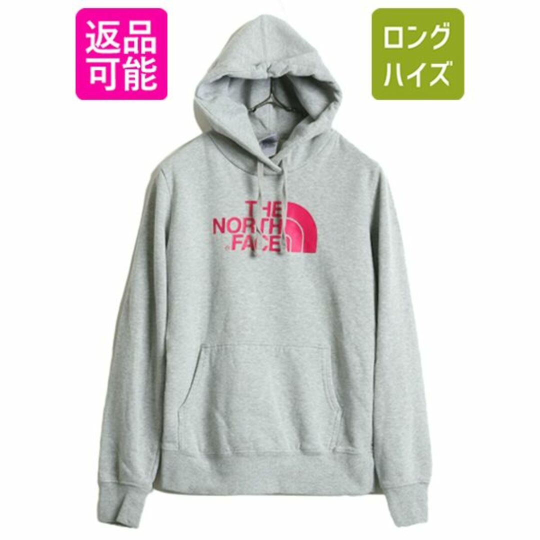 THE NORTH FACE(ザノースフェイス)のノースフェイス プリント スウェット フード パーカー レディース S トレーナー The North Face アウトドア プルオーバー 裏起毛 グレー 杢 レディースのトップス(パーカー)の商品写真