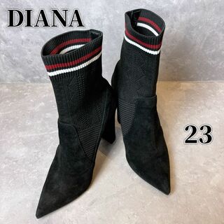 ダイアナ(DIANA)のDIANA ダイアナ　ショートブーツ　23㎝　ニット　スエード　ヒール9.5㎝(ブーツ)