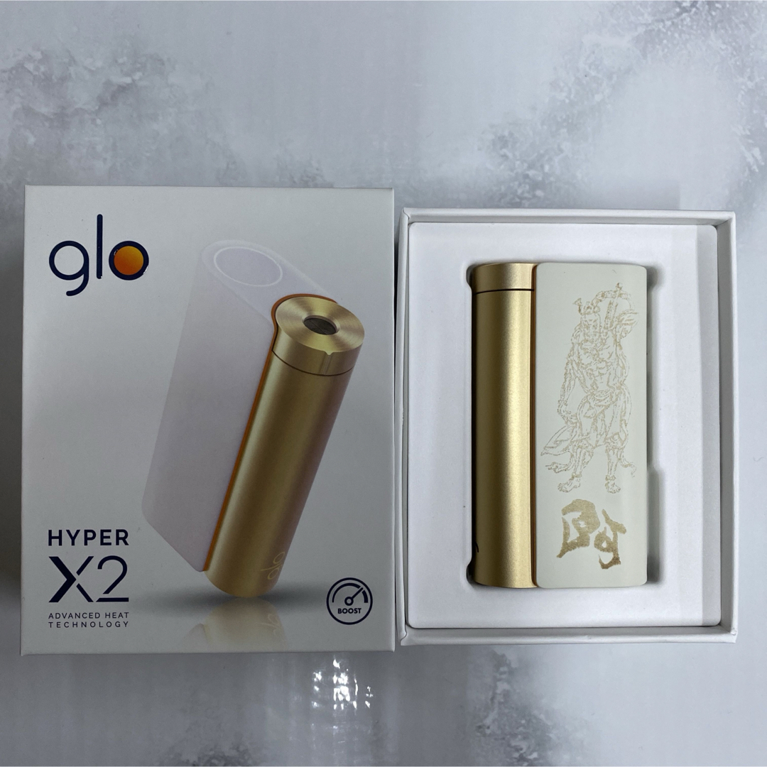 glo(グロー)の仁王像 阿形 吽形 レーザー加工 glo hyper X2 グローハイパー 本体 メンズのファッション小物(タバコグッズ)の商品写真