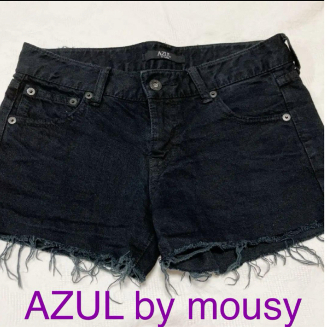 AZUL by moussy(アズールバイマウジー)のＡZUL by moussy デニムショートパンツ レディースのパンツ(ショートパンツ)の商品写真