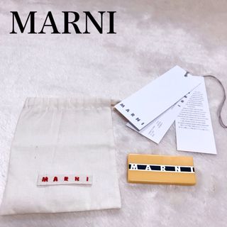 極美品 希少 MARNI マルニ ロゴプレート ブローチ コサージュ 付属付き