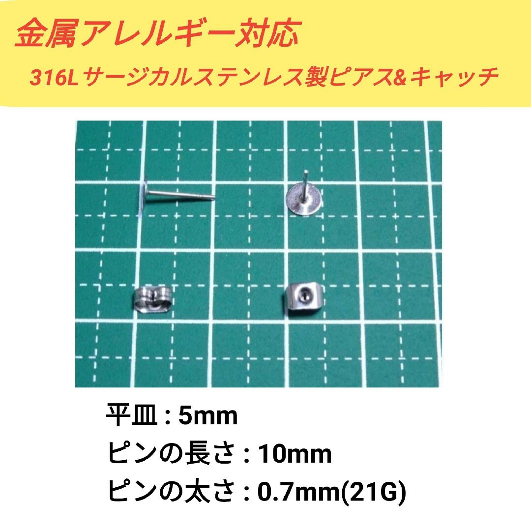 316L サージカルステンレス　平皿5mm ピアス　シルバー エンタメ/ホビーのエンタメ その他(その他)の商品写真