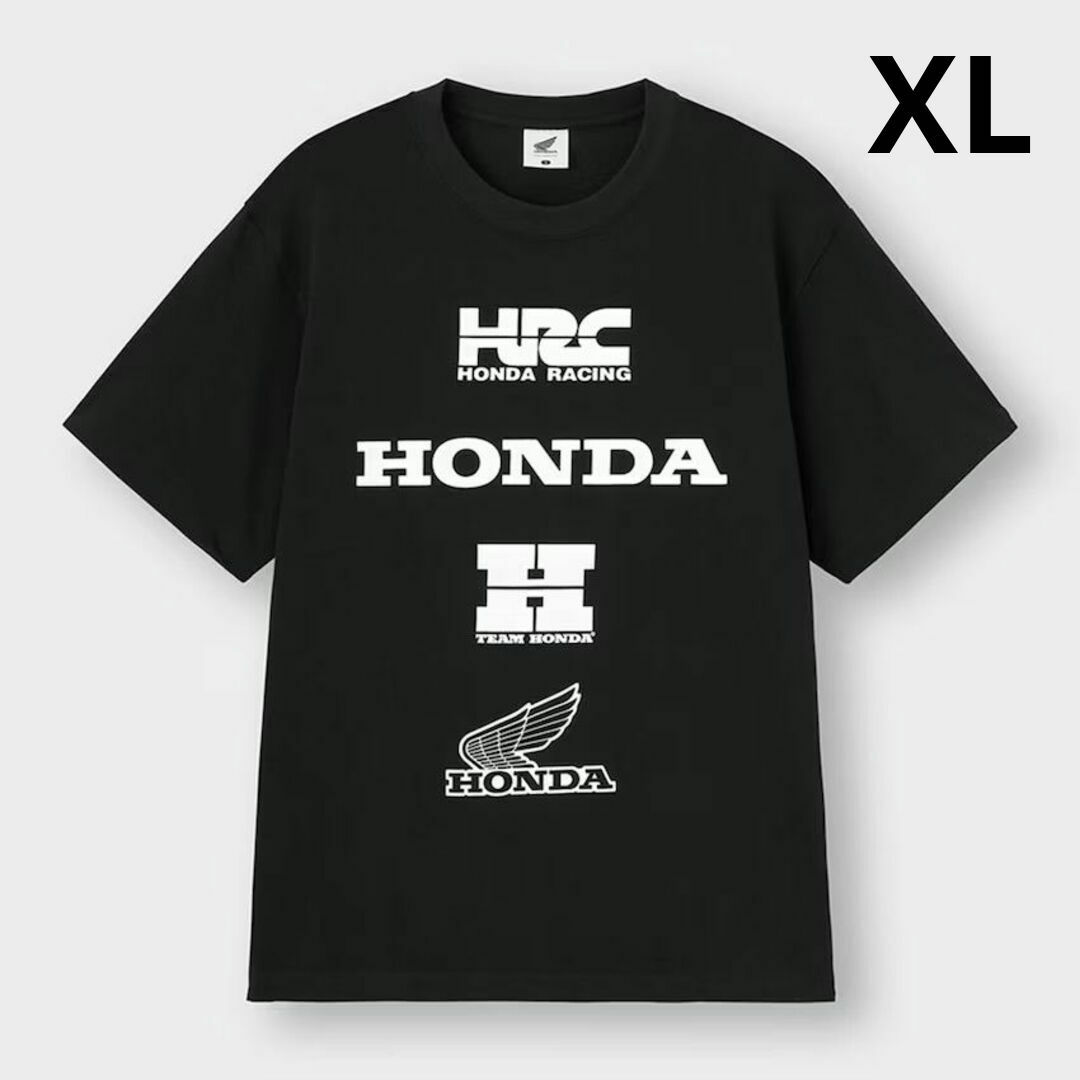 GU(ジーユー)のホンダ×GUコラボ　Tシャツ(5分袖)　 Honda 　ブラック　サイズXL メンズのトップス(Tシャツ/カットソー(半袖/袖なし))の商品写真