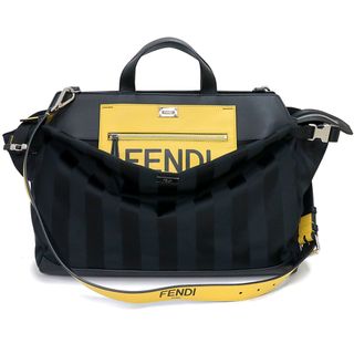 FENDI - フェンディ フェンディ FENDI ピーカブー ミディアム 2WAY ビジネス ショルダー ハンドバッグ 斜め掛け ナイロン カーフスキン レザー NERO ネロ SUNFLOWER サンフラワー ブラック イエロー 黒 黄 シルバー金具 7VA501 FENDI（新品・未使用品）