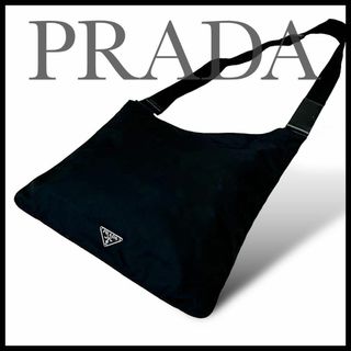 プラダ(PRADA)の希少 良品 PRADA ショルダーバッグ 斜め掛け テスートナイロン ブラック(ショルダーバッグ)