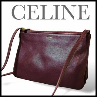 セリーヌ(celine)の美品✨ セリーヌ ショルダーバッグ トリ 3連 ポシェット ワインレッド(ショルダーバッグ)