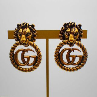 グッチ(Gucci)の【箱付】グッチ　ライオンモチーフ　GG　ゴールド　イヤリング(イヤリング)