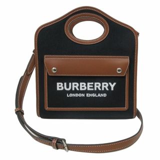 バーバリー(BURBERRY)の【新品】バーバリー バッグ ショルダーバッグ 8055746 BLACK/TAN(ブラック×タン) BURBERRY ロゴ ミニ ポケットバッグ ハンドバッグ 斜めかけ アウトレット レディース(ショルダーバッグ)